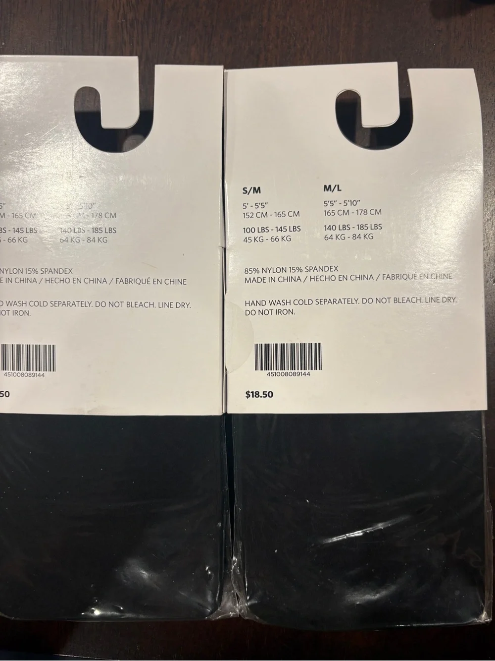 White House Black Market Black Opaque Control Top Tights - S/M (Pair)